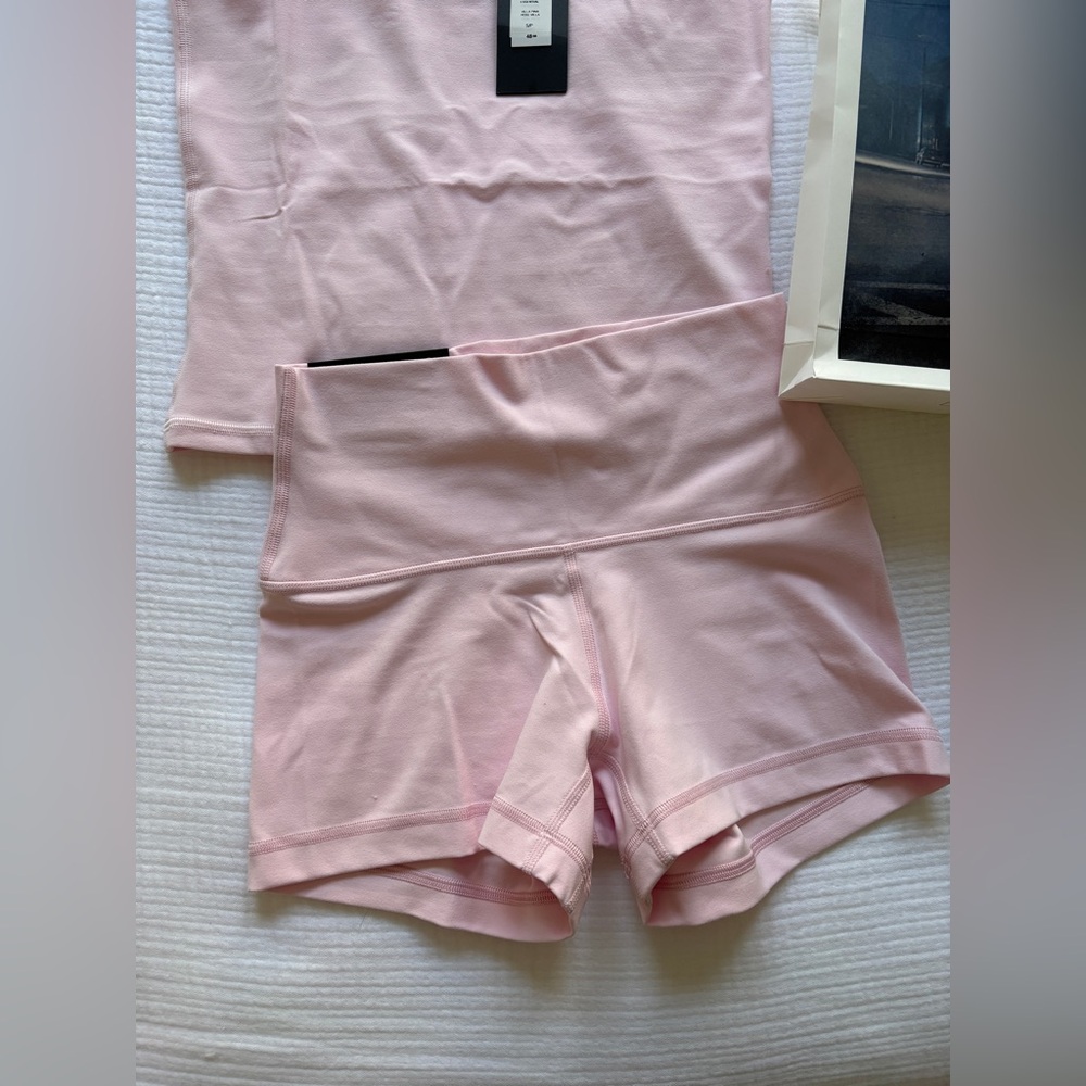 Aritzia Golden Butter Light Pink Cami and Biker Shorts NWT - Picture 4 of 7